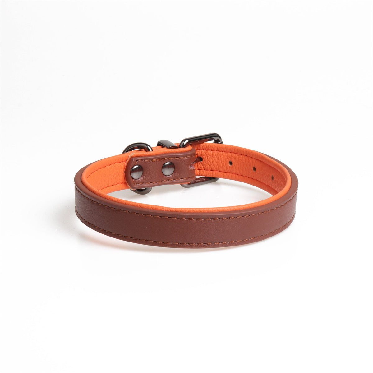 Leather Pet Collar with Soft Double-Layer Comfort