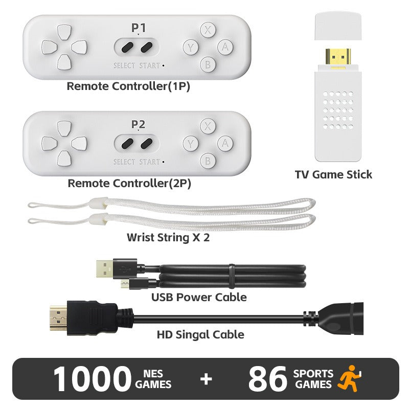 Plug-In Retro TV Game Stick: 1000 NES Games & 86 Sports