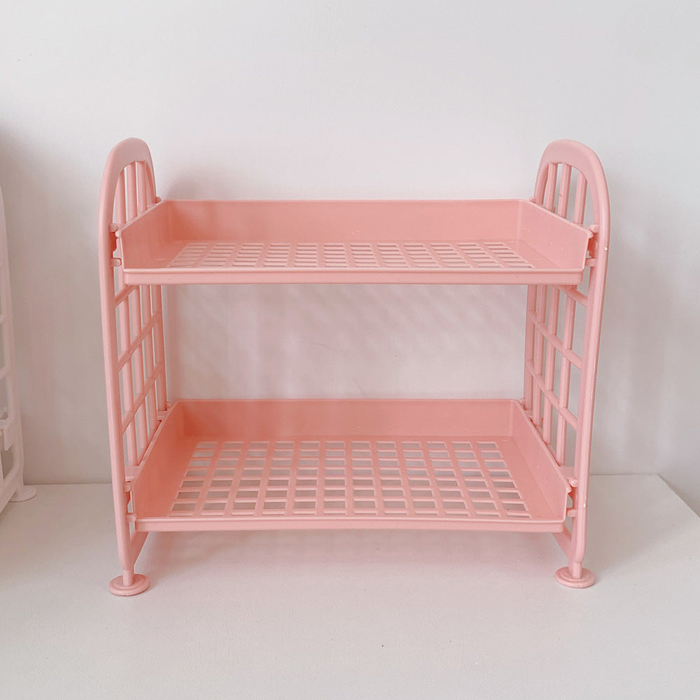 Double-Layer Desk Organizer Rack for Small Spaces