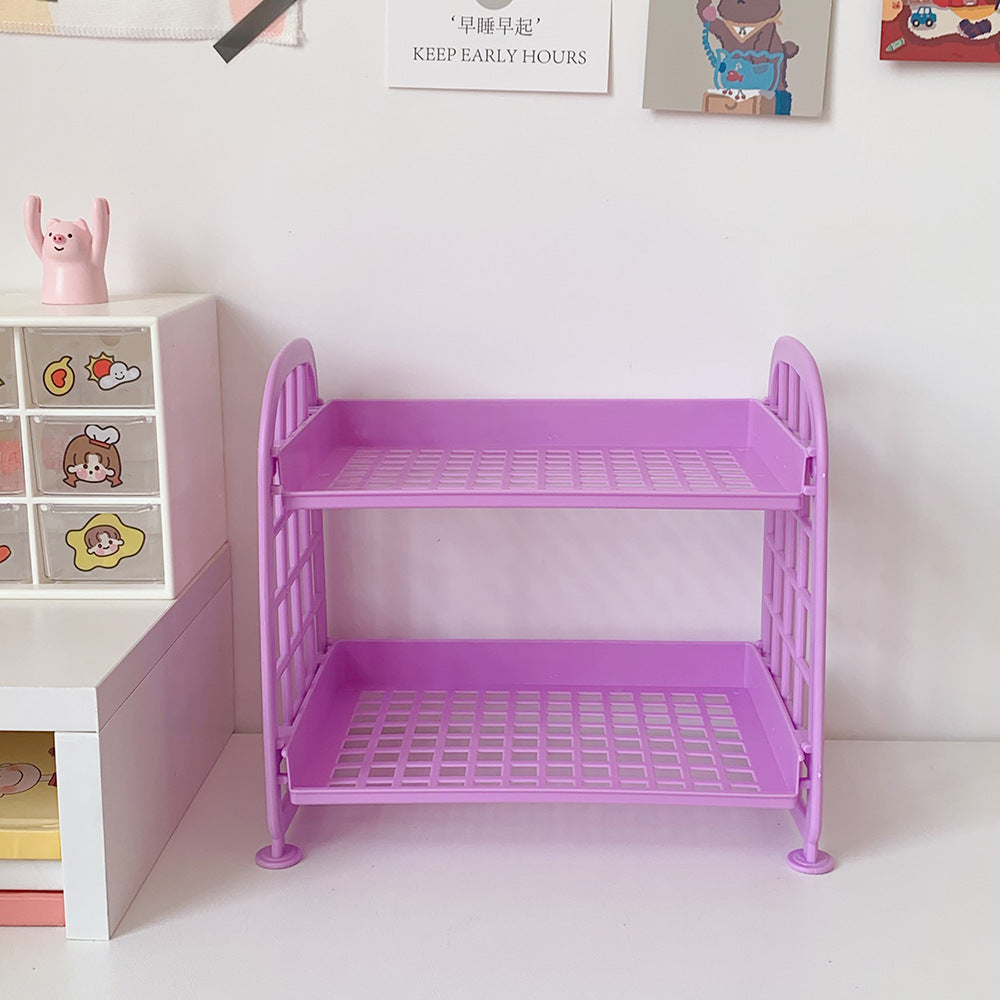 Double-Layer Desk Organizer Rack for Small Spaces
