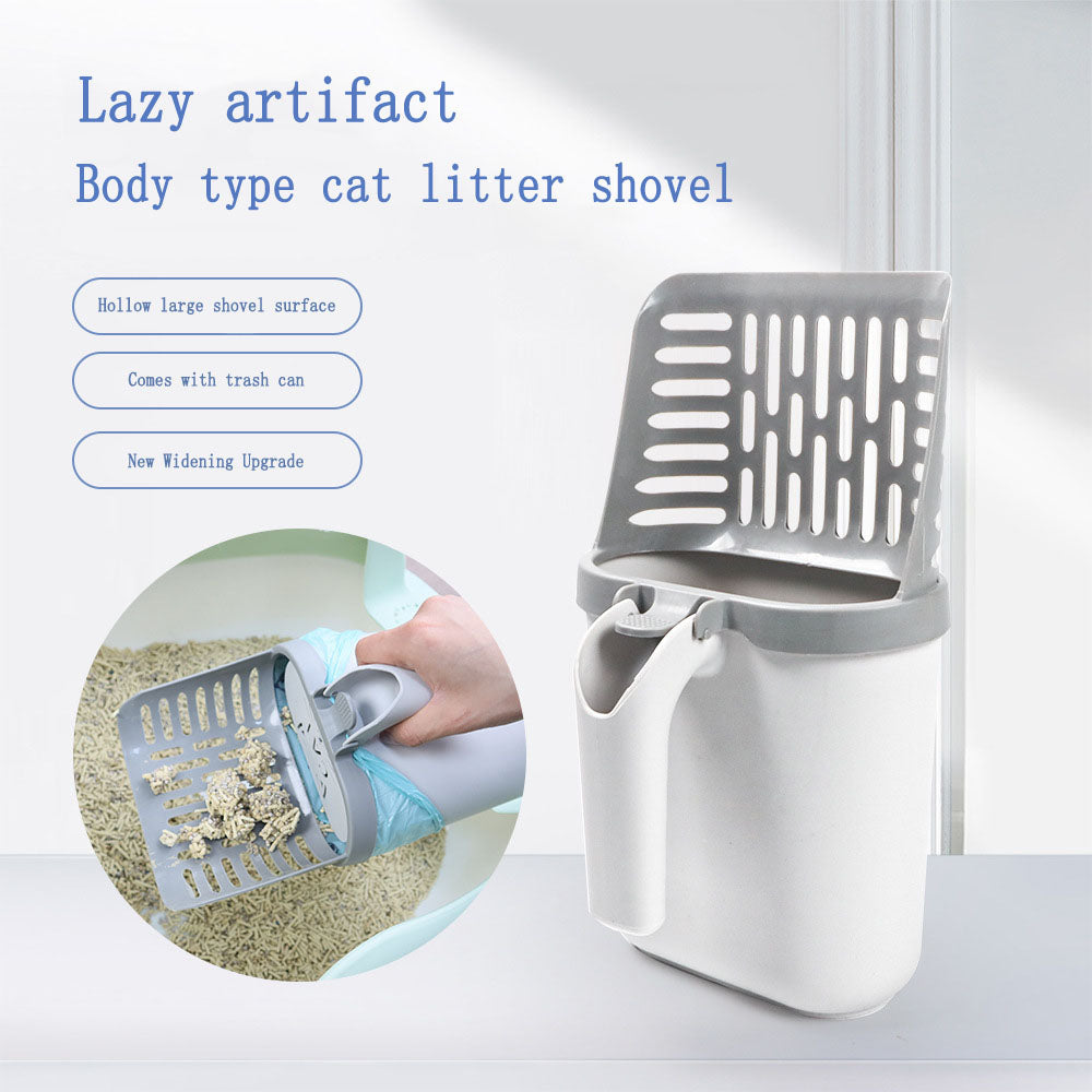Cat Litter Scoop With Attached Large-Capacity Waste Bin