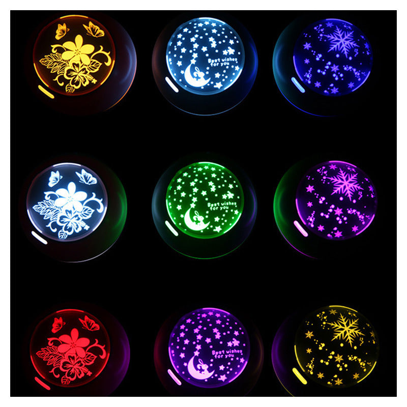 Wood Grain Aroma Diffuser with Star Moon Night Light