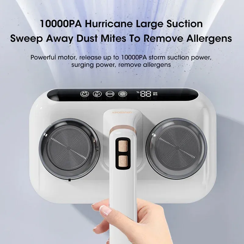 Cordless Mattress Mite Vacuum, 10000Pa UV-C Cleaner