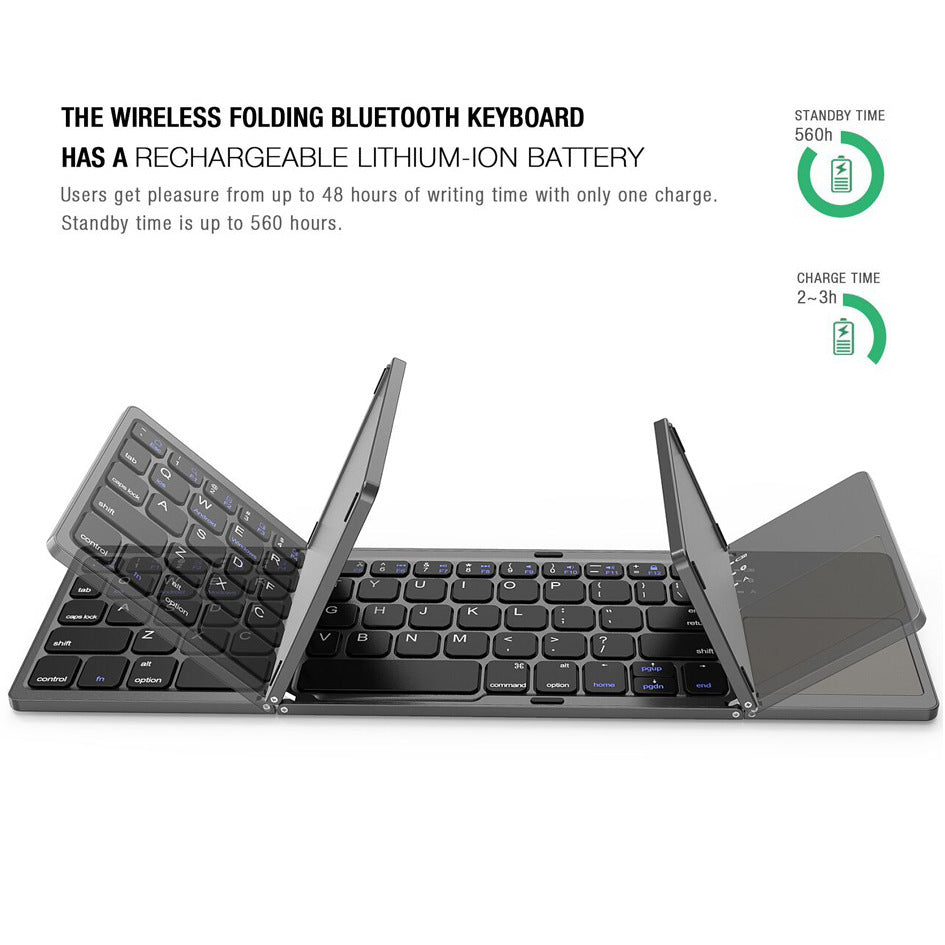 Foldable Bluetooth Keyboard with Touchpad for Travel