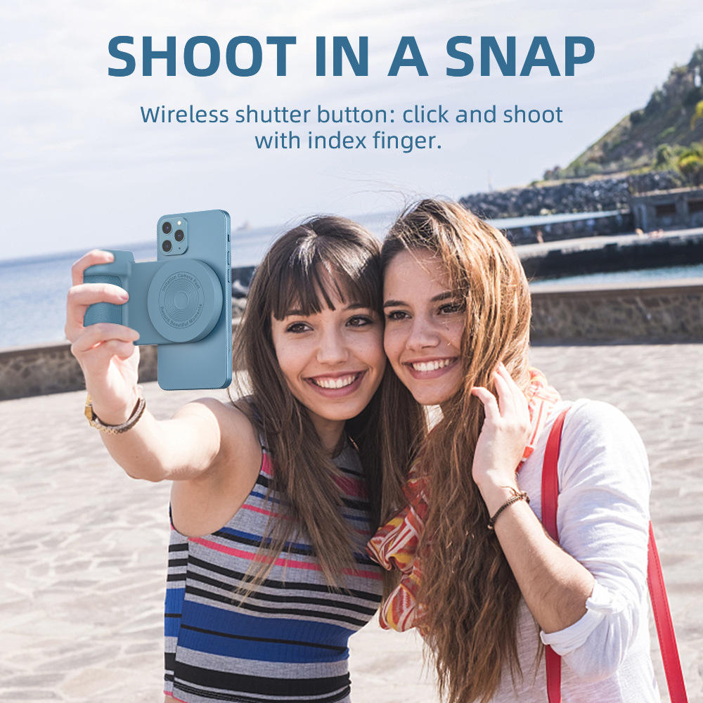 Magnetic Phone Camera Grip with Wireless Shutter Button