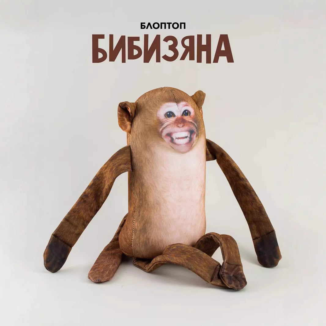 Monkey Plush Hand Puppet With Magnetic Paws & Hanging Fun