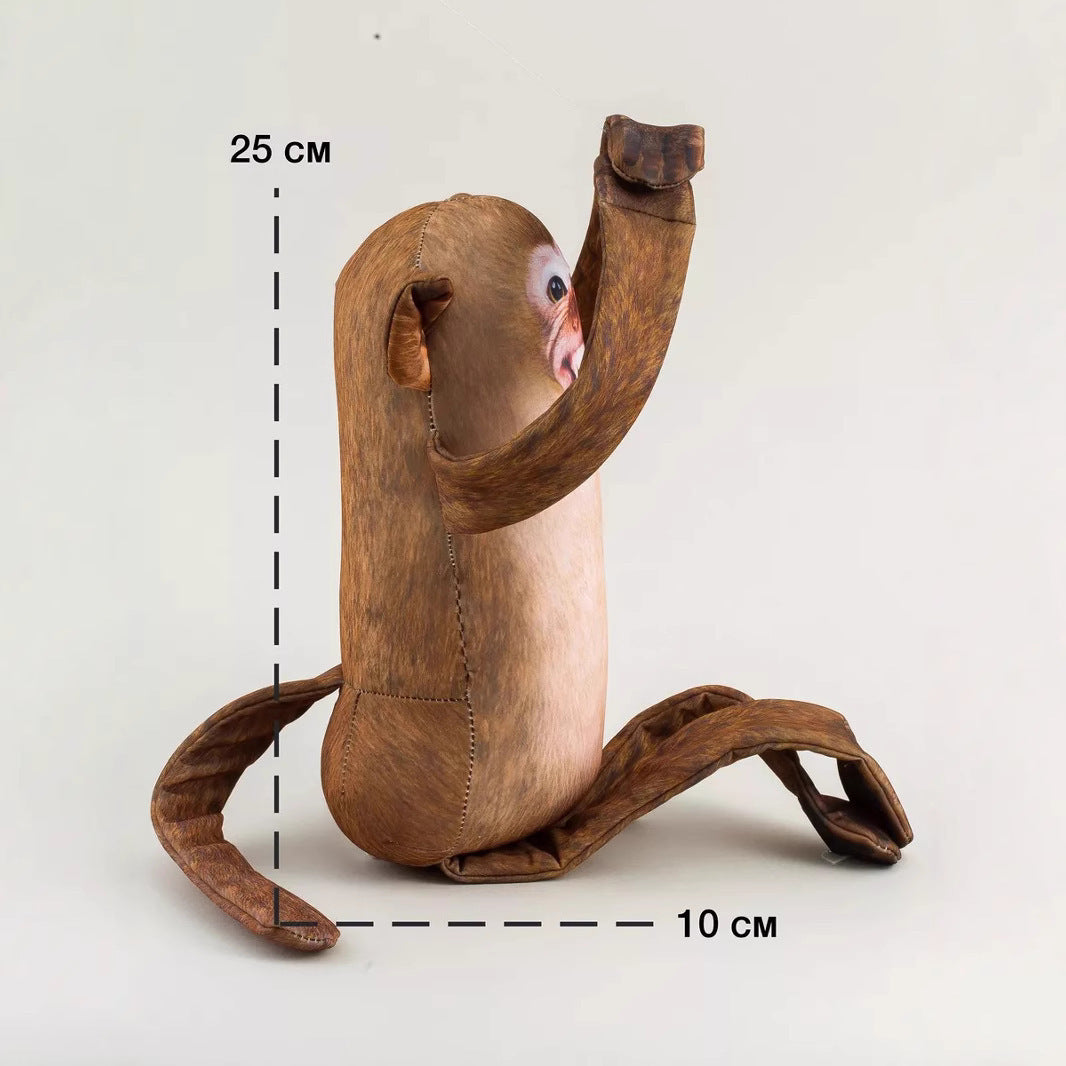 Monkey Plush Hand Puppet With Magnetic Paws & Hanging Fun