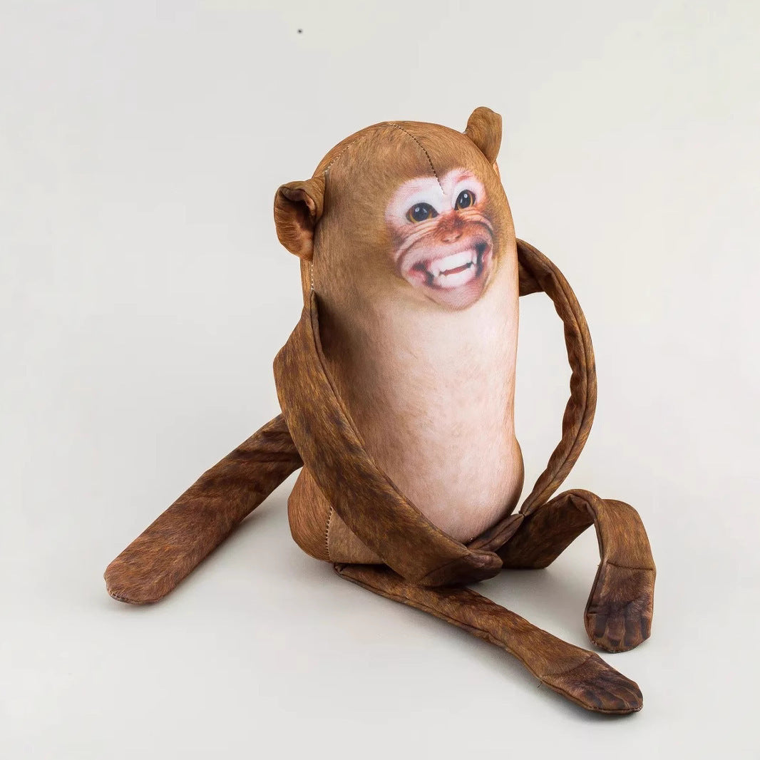 Monkey Plush Hand Puppet With Magnetic Paws & Hanging Fun
