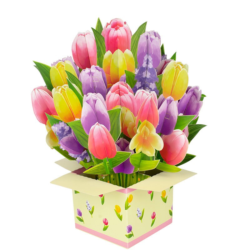 3D Pop-Up Bouquet Greeting Card for Mother’s Day Gift