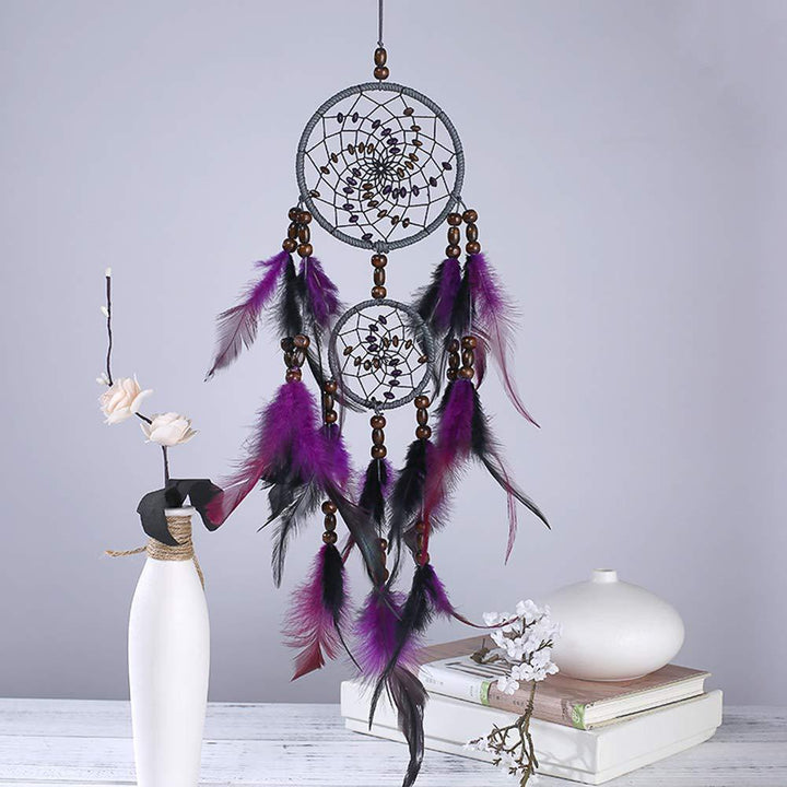 Black Purple Feather Dream Catcher Wall Decoration