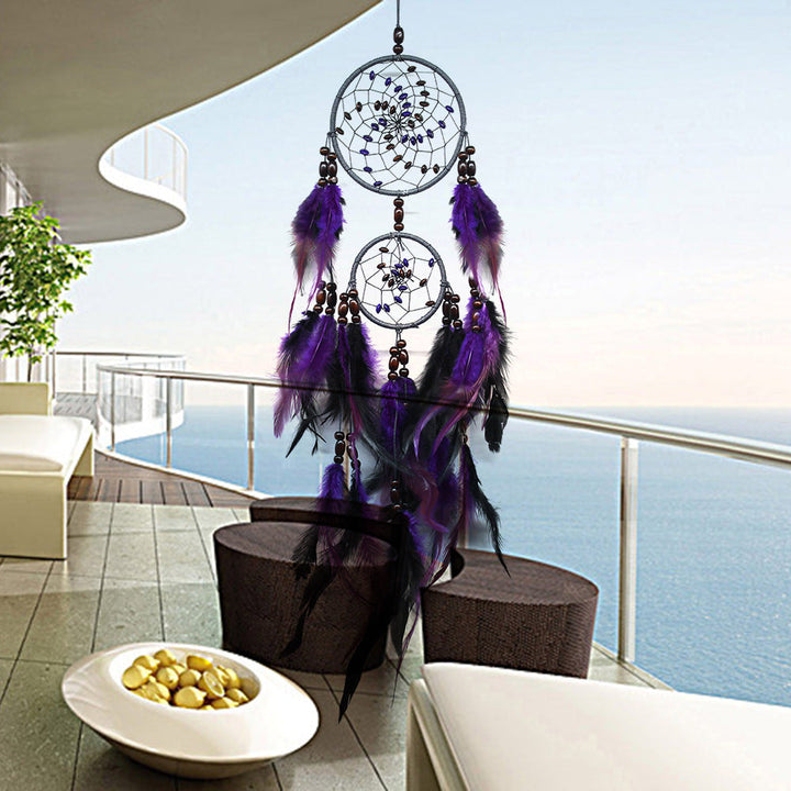 Black Purple Feather Dream Catcher Wall Decoration