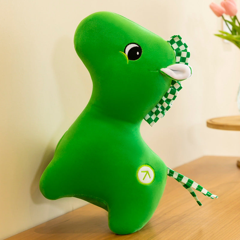 Green Pony Plush Toy With Soft Checkered Mane Decor