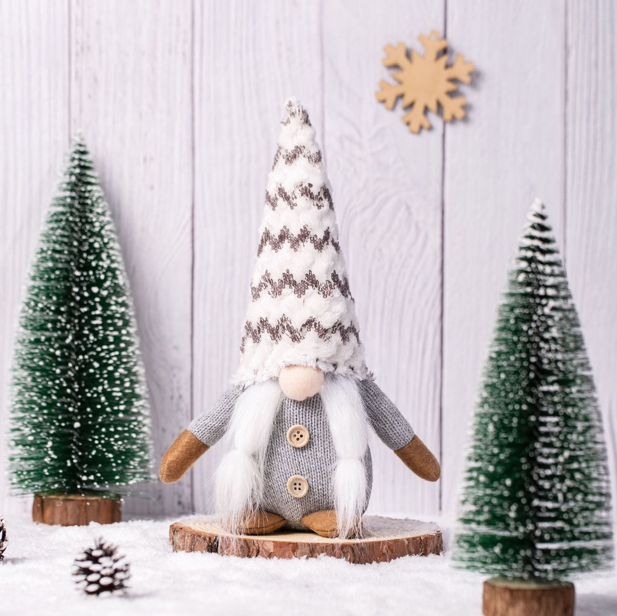 Nordic Knit Gnome Ornament - Cozy Faceless Forest Elf Decor