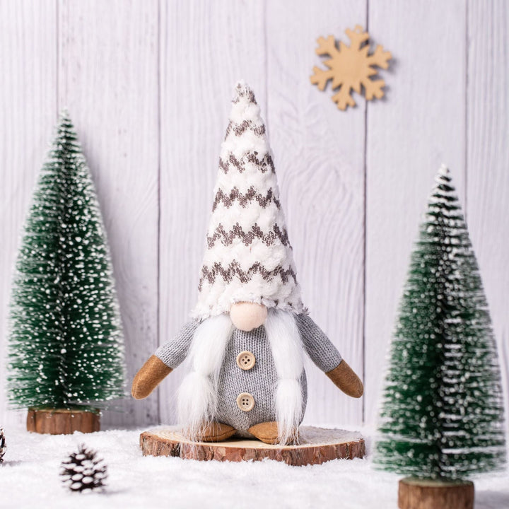 Nordic Knit Gnome Ornament - Cozy Faceless Forest Elf Decor