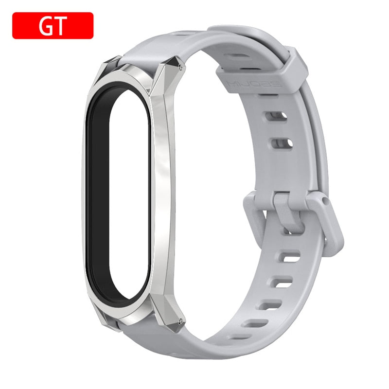 Xiaomi Mi Band 5 Strap With Metal Frame, Silicone Fit