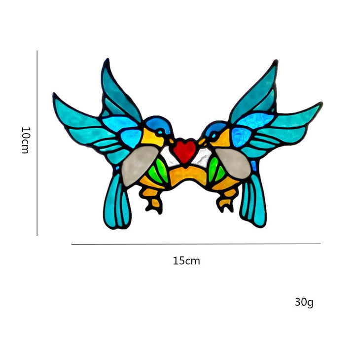 Double-Sided Bird Window Ornament for Colorful Decor