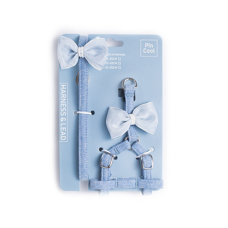 Small Dog Harness and Leash Set for Stylish Walks