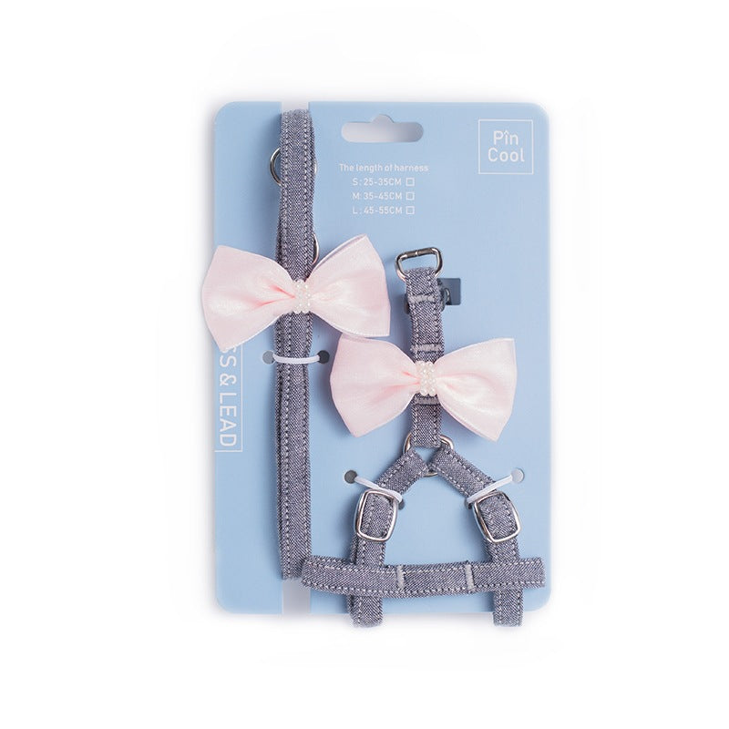 Small Dog Harness and Leash Set for Stylish Walks