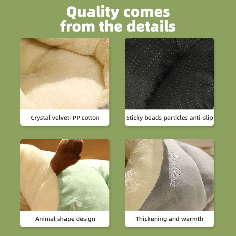 Pet Kennel Bed: Warm Deep Plush Nest for Small Dogs
