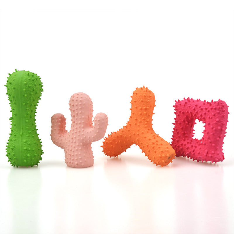 Spiked Latex Dog Toy Set for Chew, Fetch & Squeaky Play