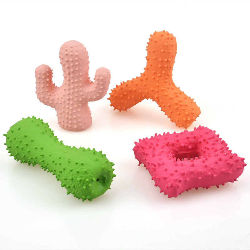 Spiked Latex Dog Toy Set for Chew, Fetch & Squeaky Play