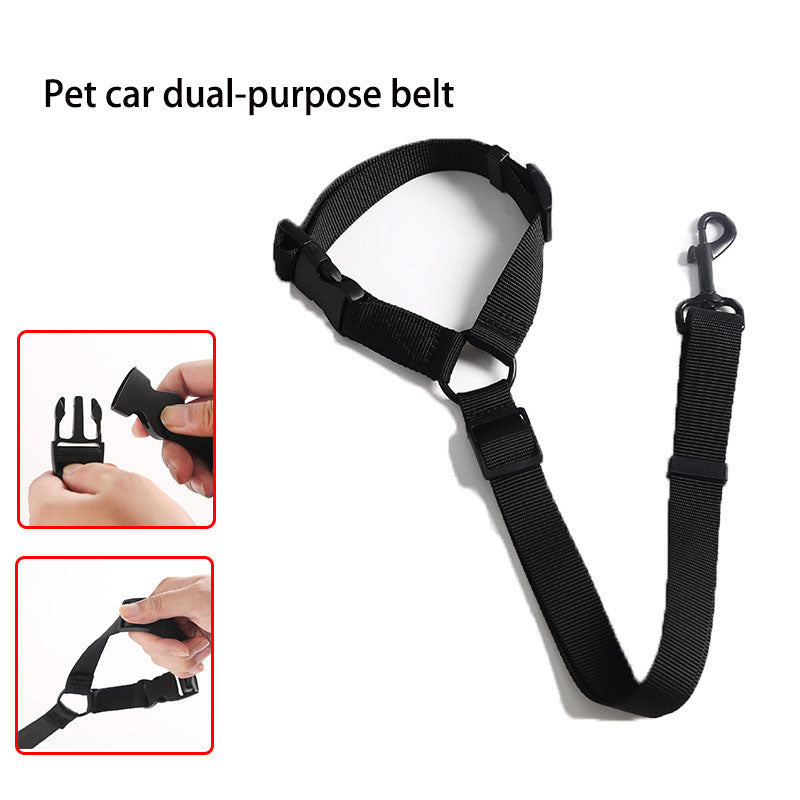 2-in-1 Dog Car Seat Belt for Safer Rear-Seat Travel