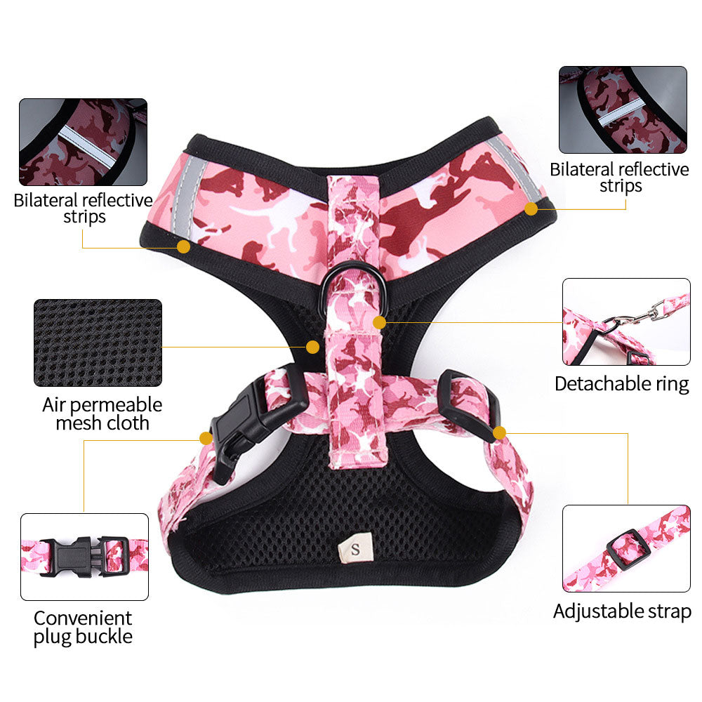Dog Harness and Leash Set for Safer Reflective Walks
