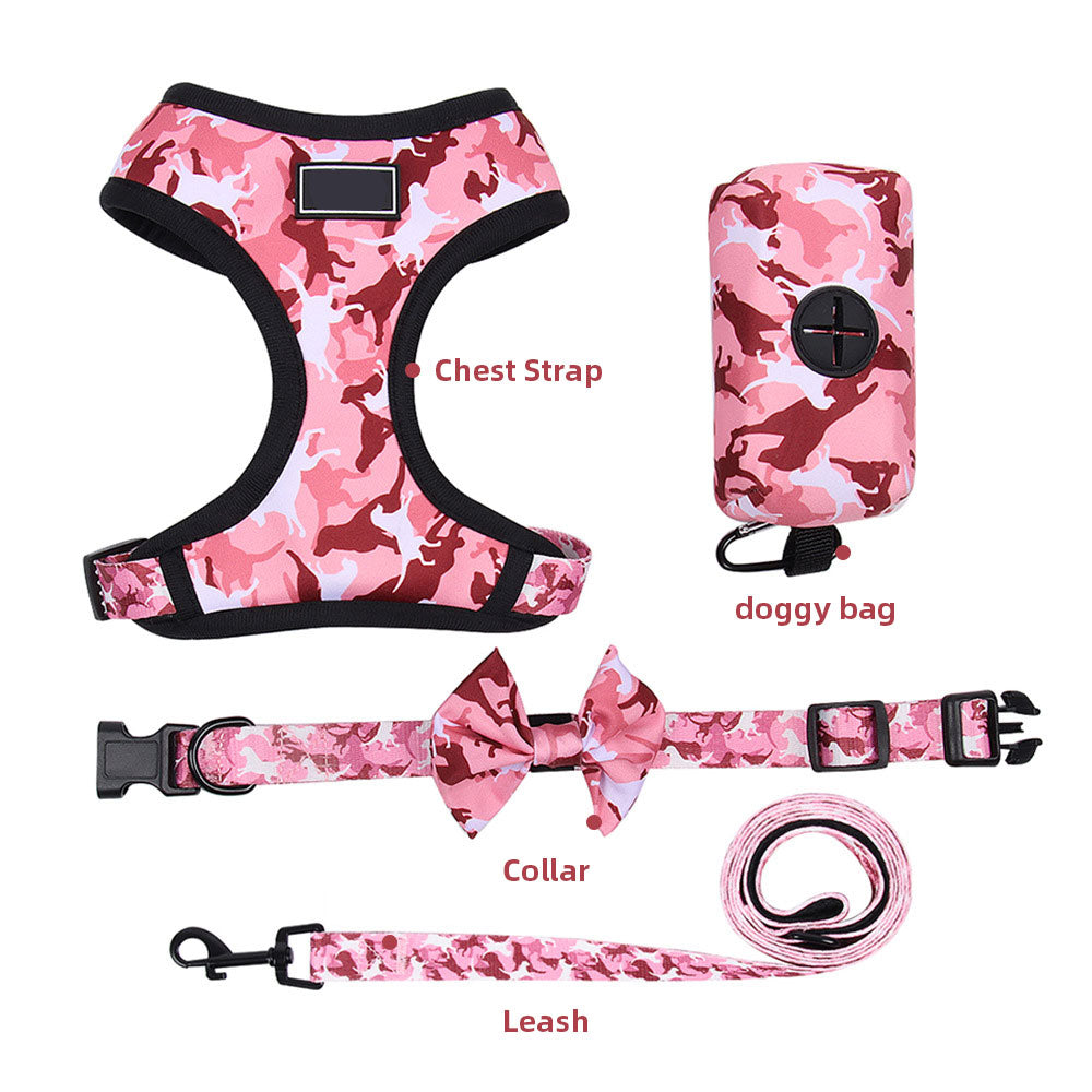 Dog Harness Leash Set With Reflective Night Visibility