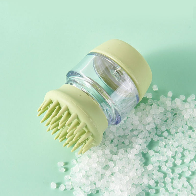 Pet Bath Brush With Shampoo Reservoir for Gentle Baths