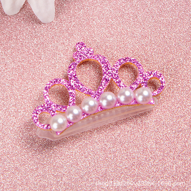Cat Crown Clip – Glitter Pearl Pet Hair Accessory