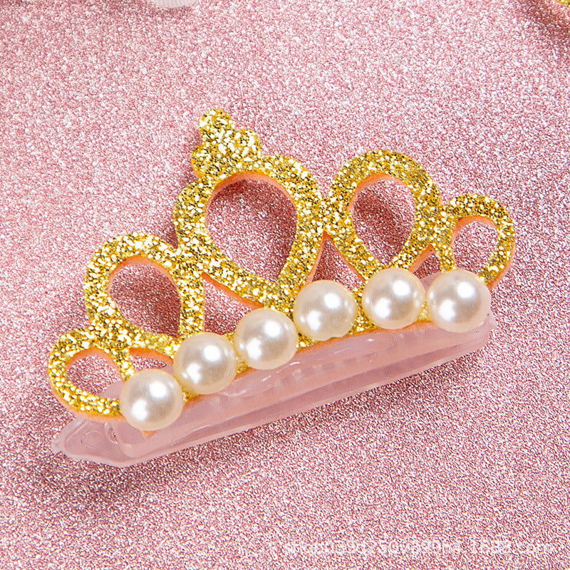 Cat Crown Clip – Glitter Pearl Pet Hair Accessory