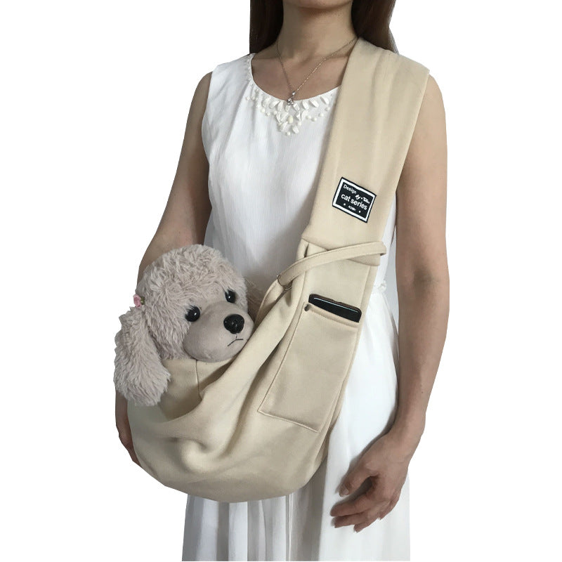Small Pet Shoulder Carrier Bag for Hands-Free Walks