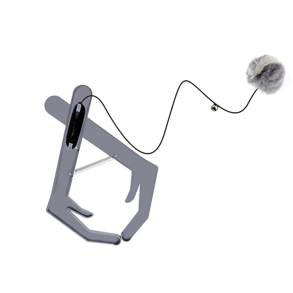 Adjustable Cat Door Toy for Hands-Free Indoor Play