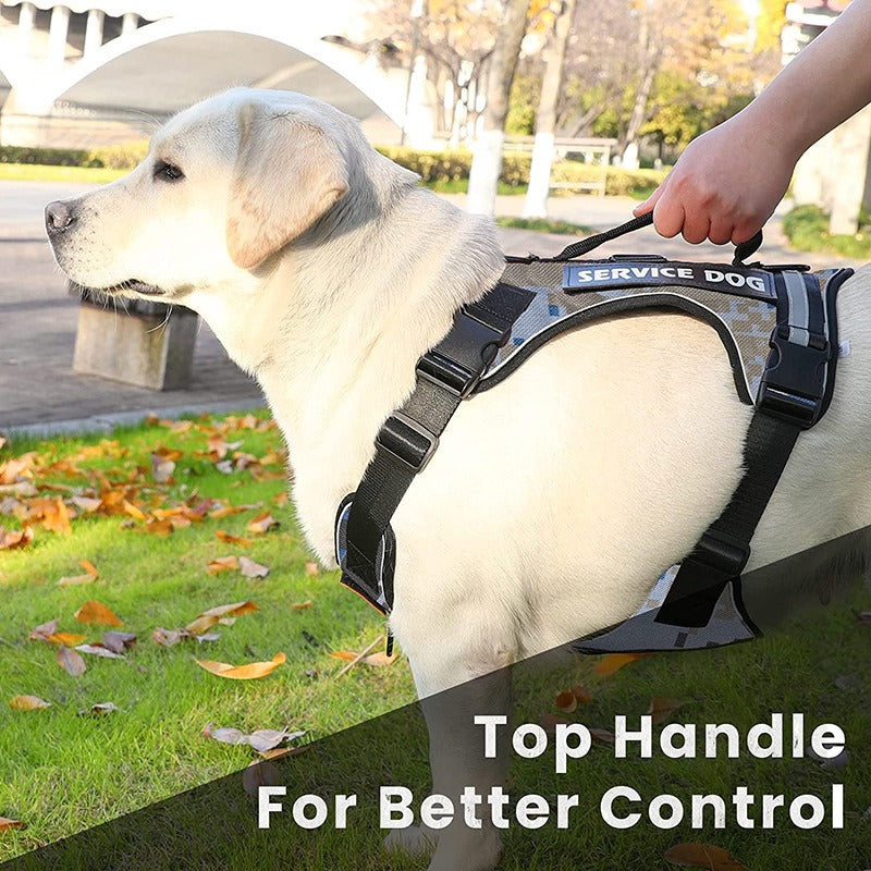 Reflective Service Dog Harness With Top Handle Control