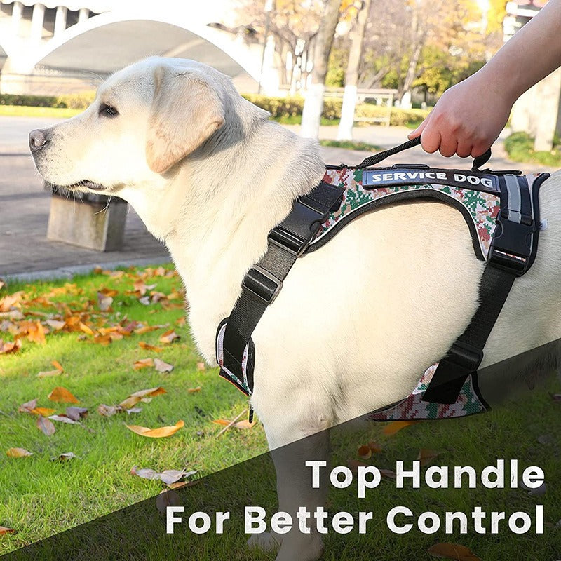 Reflective Service Dog Harness With Top Handle Control