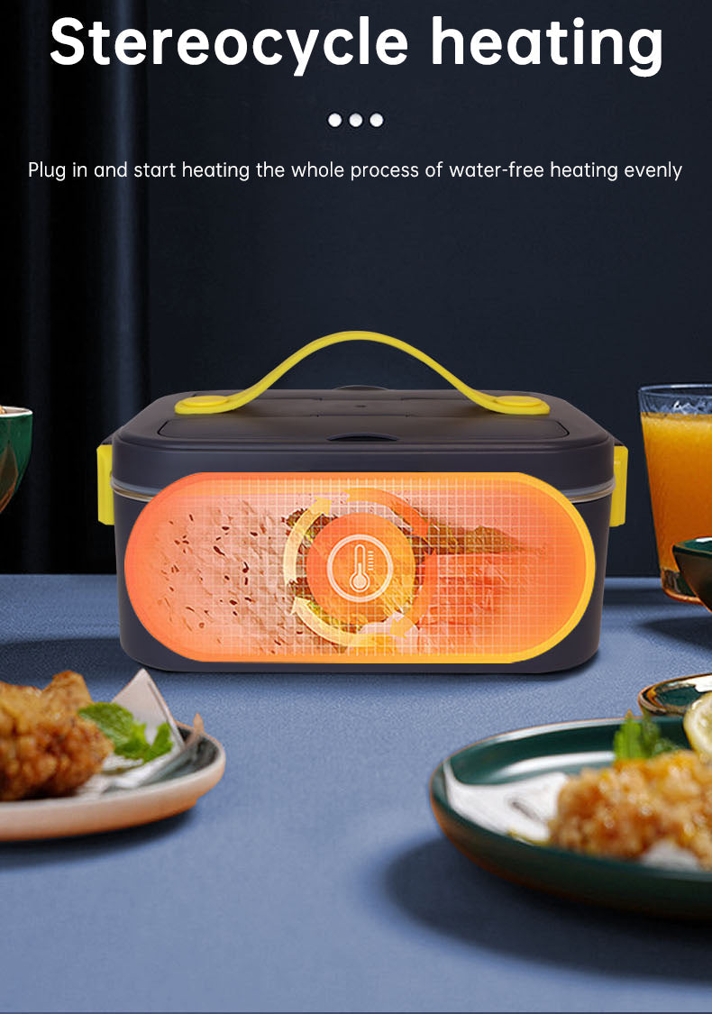Electric Heated Lunch Box with 12V Car Plug, 1.8L
