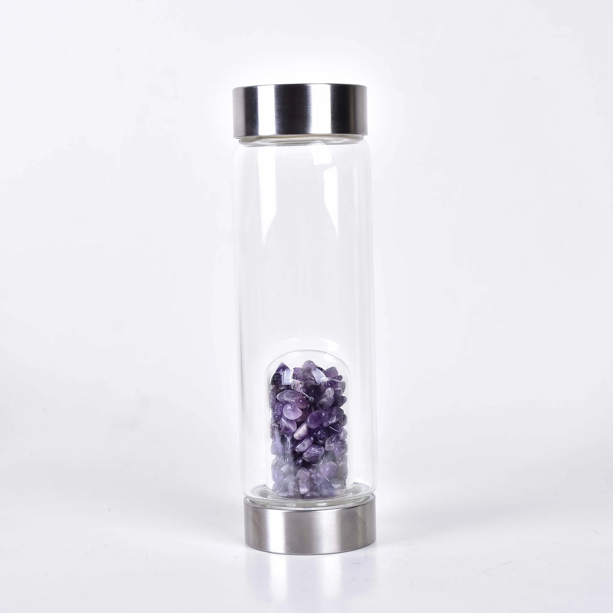 Rose Quartz Glass Water Bottle for Mindful Hydration
