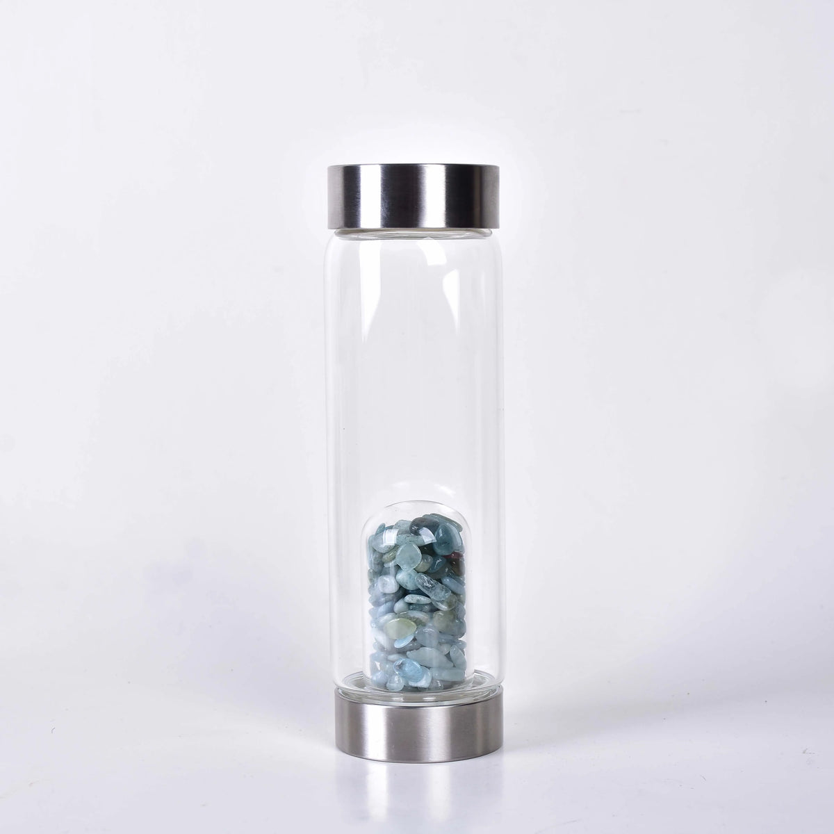 Rose Quartz Glass Water Bottle for Mindful Hydration