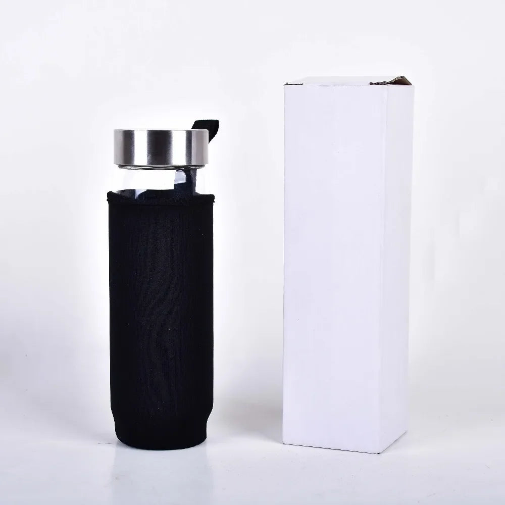 Rose Quartz Glass Water Bottle for Mindful Hydration