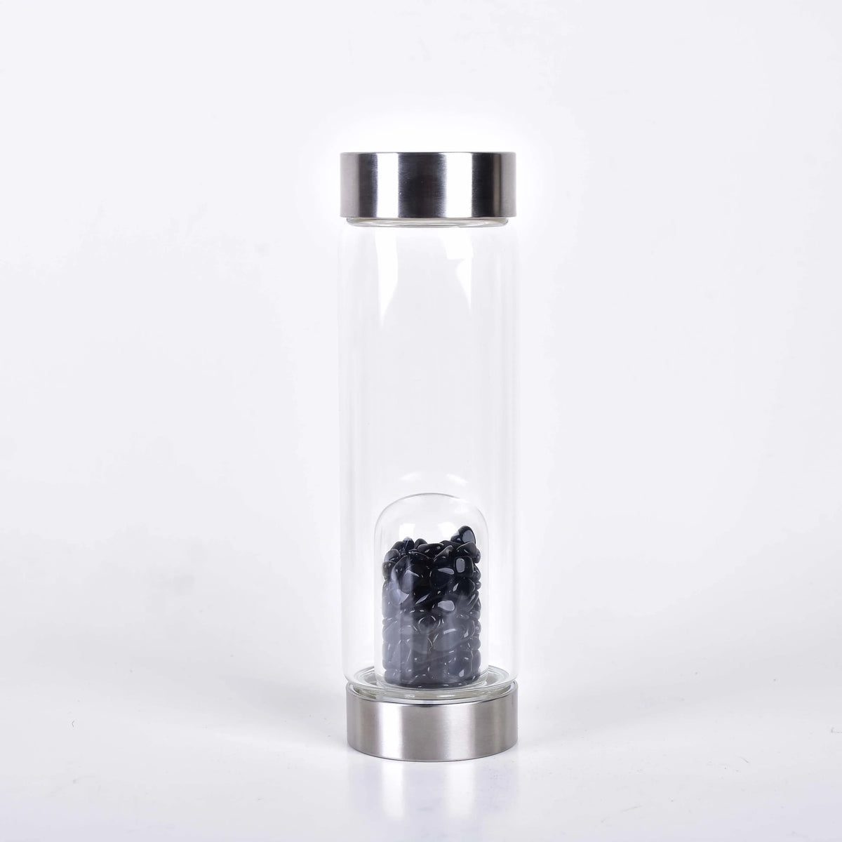 Rose Quartz Glass Water Bottle for Mindful Hydration