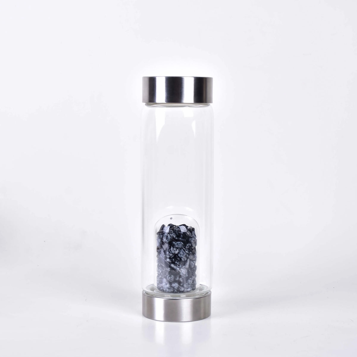Rose Quartz Glass Water Bottle for Mindful Hydration