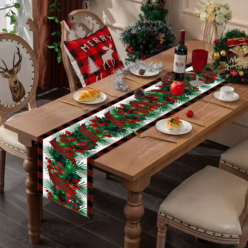 Christmas Table Runner – Festive Red Checkered Decor