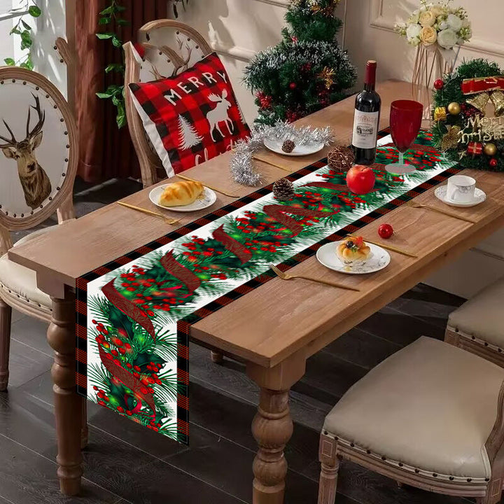Christmas Table Runner – Festive Red Checkered Decor
