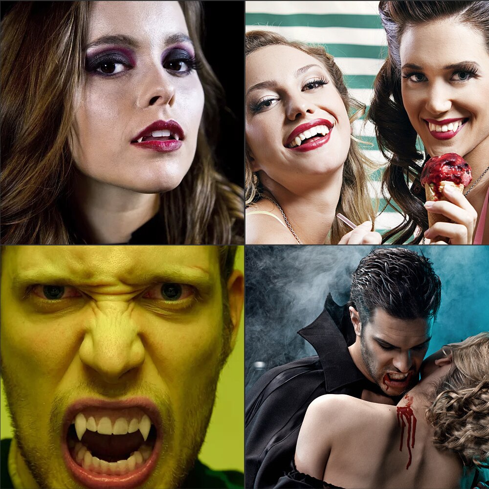 Retractable Vampire Teeth Costume Accessory for Halloween