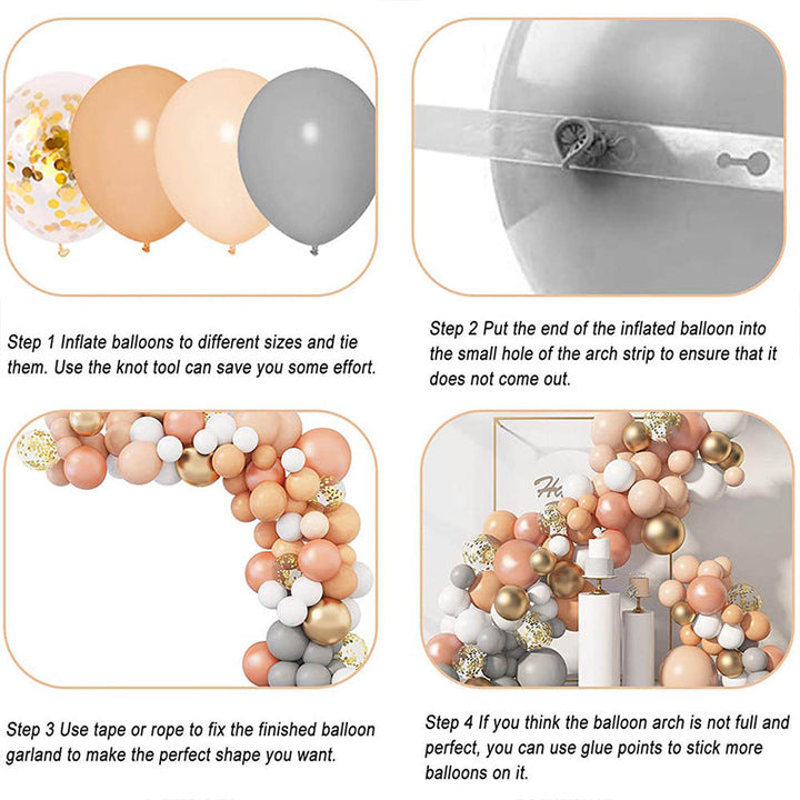 Retro Peach Balloon Garland Kit for Wedding Backdrops