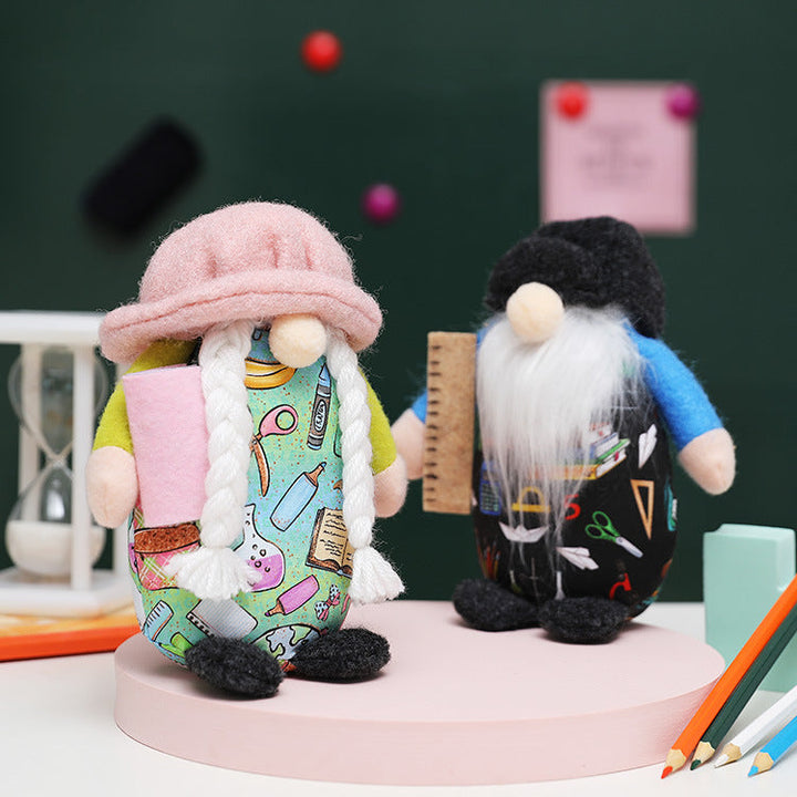 School Gnome Decorations, Faceless Plush Desk Decor Pair