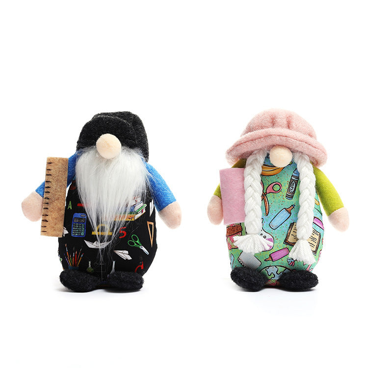 School Gnome Decorations, Faceless Plush Desk Decor Pair