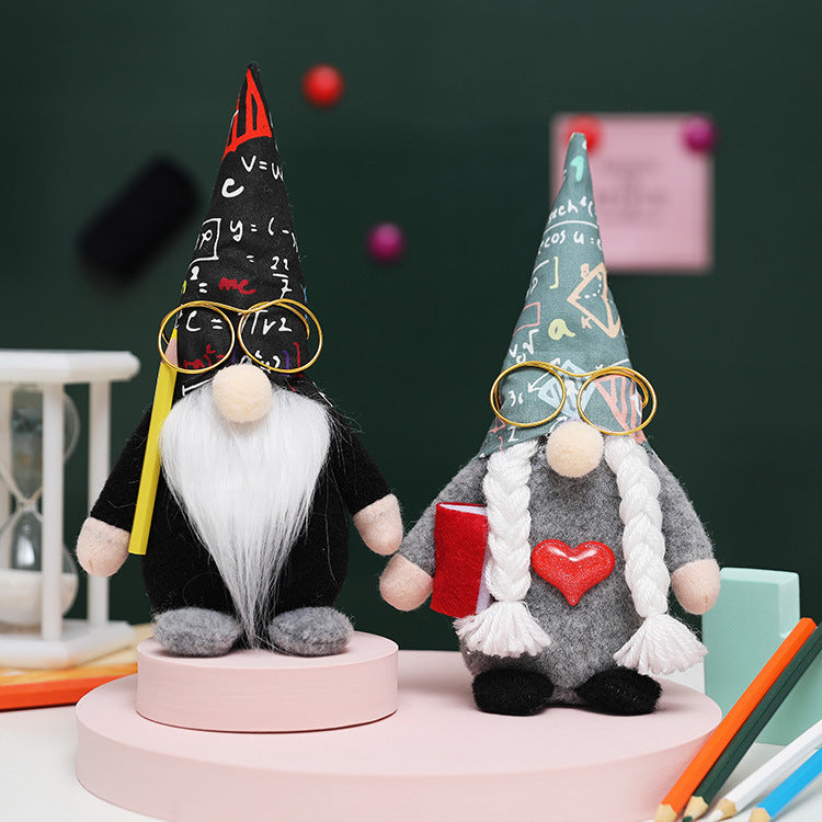 School Gnome Doll Set for Classroom Desk Decorations
