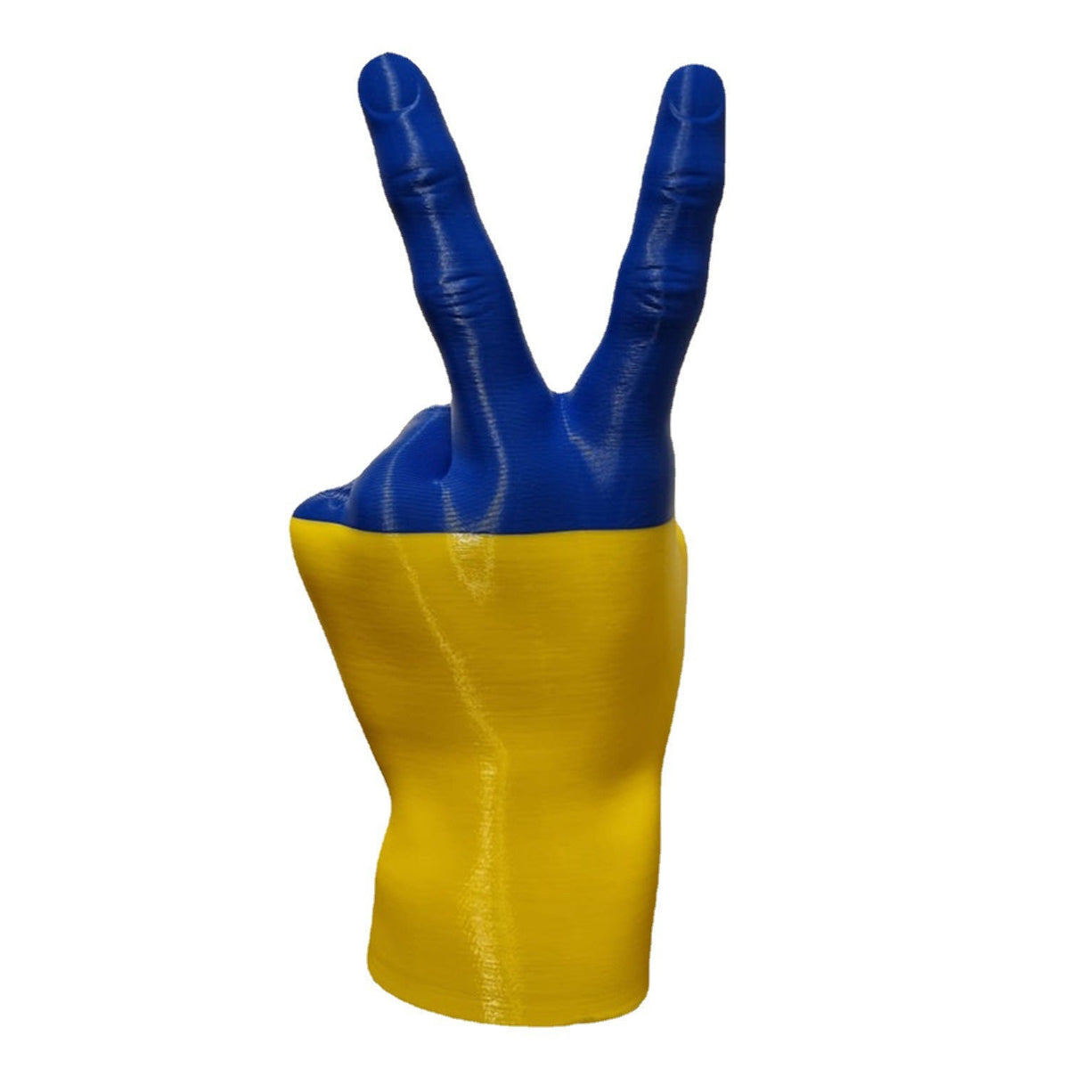 Peace Gesture Sculpture - Blue Yellow Statement Decor
