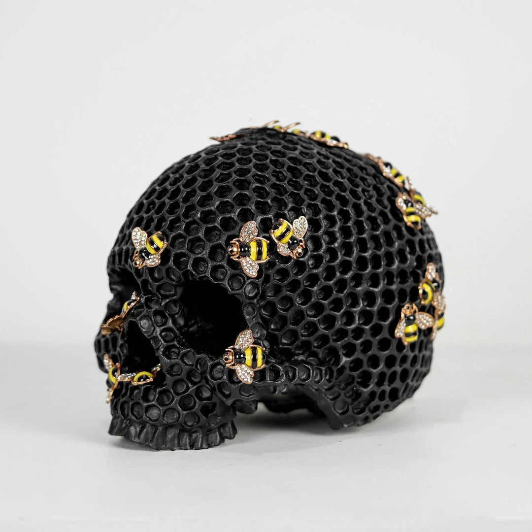 Honeycomb Skull Sculpture for Dramatic Desktop Decor